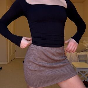 WHITE FOX Brown Ribbed Skirt